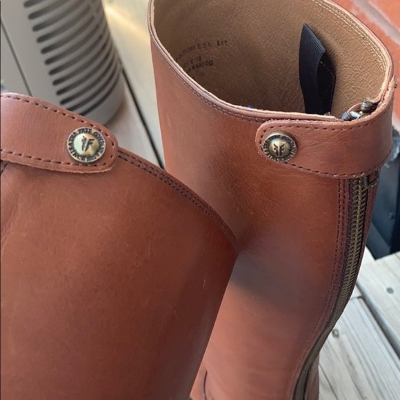 FRYE Melissa Black Leather Zipper Boots Size 6 - Picture 7 of 11